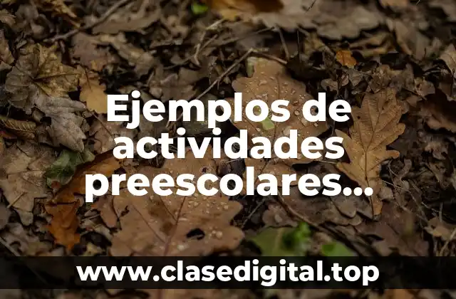 Ejemplos de actividades preescolares educativas