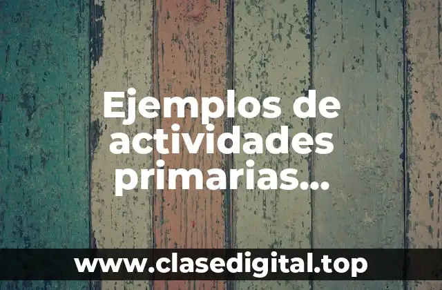 Ejemplos de actividades primarias secundarias y terciarias PIB