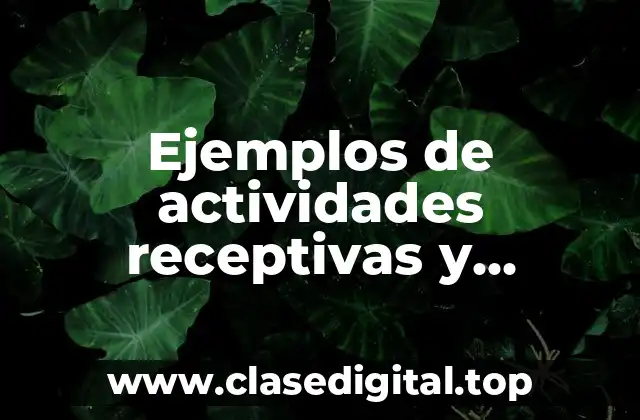 Ejemplos de actividades receptivas y productivas