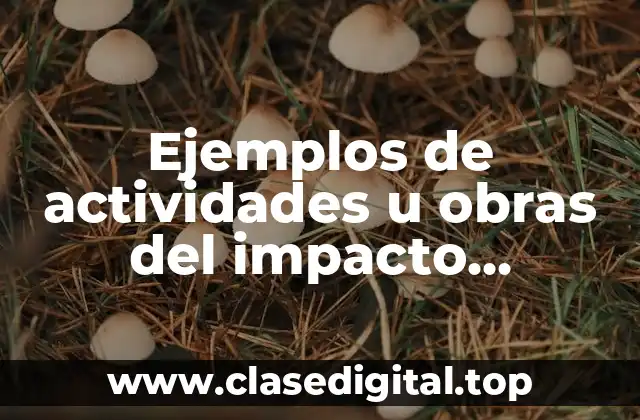 Ejemplos de actividades u obras del impacto ambiental y Significado