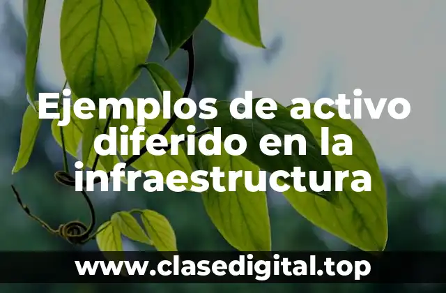 Ejemplos de activo diferido en la infraestructura