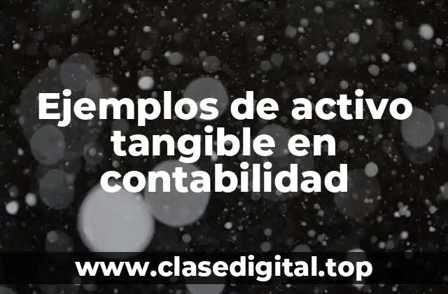 Ejemplos de activos tangibles en contabilidad