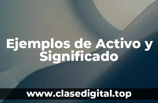 Ejemplos de Activo y Significado