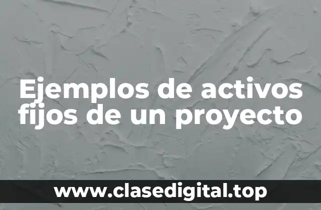 Ejemplos de activos fijos de un proyecto