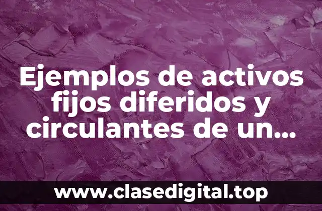 Ejemplos de activos fijos diferidos y circulantes de un restaurante