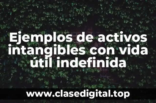 Ejemplos de activos intangibles con vida útil indefinida
