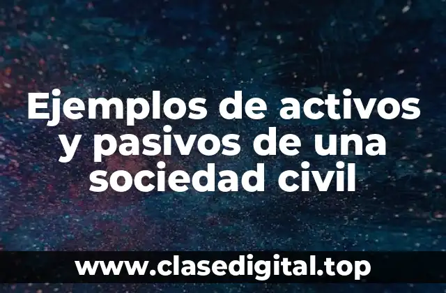 Ejemplos de activos y pasivos de una sociedad civil