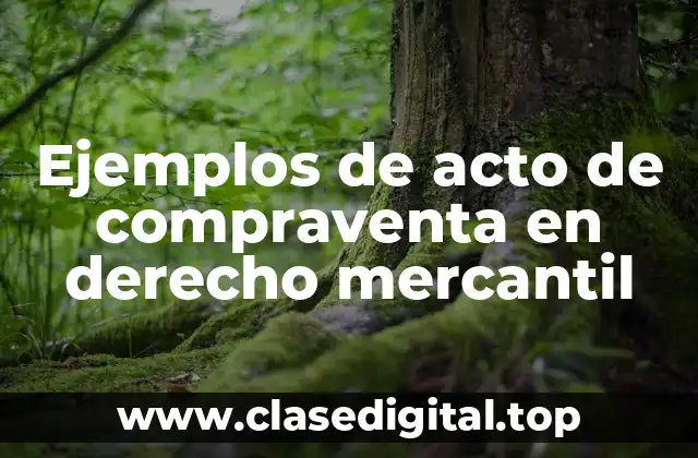 Ejemplos de actos de compraventa en derecho mercantil