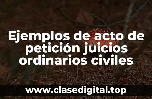 Ejemplos de acto de petición juicios ordinarios civiles