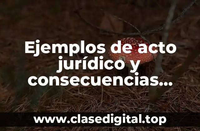 Ejemplos de acto jurídico y consecuencias ilicitas