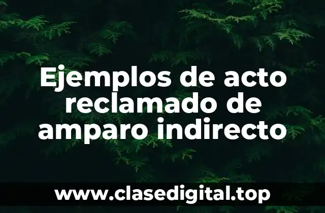Ejemplos de acto reclamado de amparo indirecto