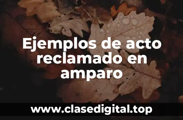 Ejemplos de acto reclamado en amparo
