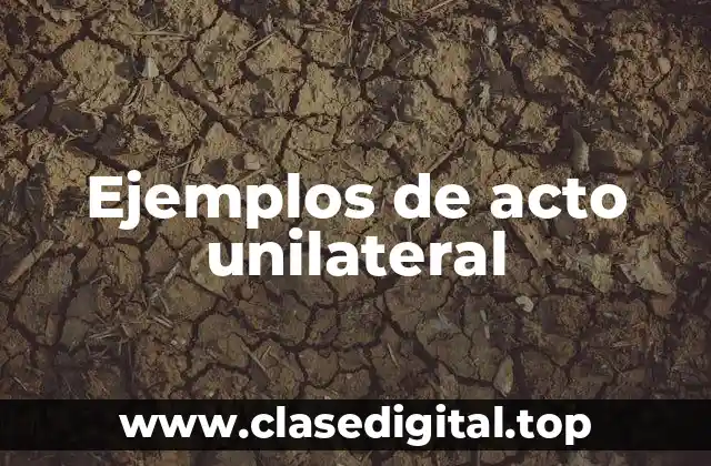 Ejemplos de acto unilateral