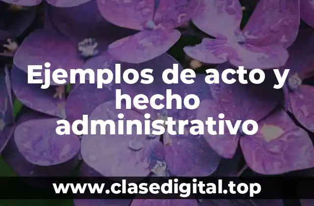 Ejemplos de acto y hecho administrativo
