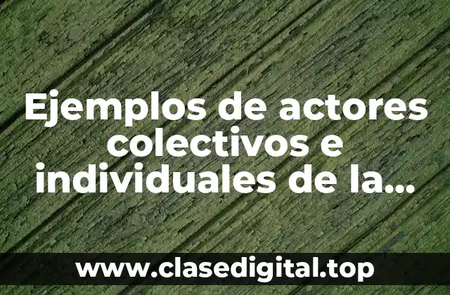 Ejemplos de actores colectivos e individuales de la historia y Significado