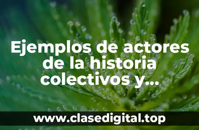 Ejemplos de actores de la historia colectivos y Significado