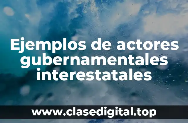 Ejemplos de actores gubernamentales interestatales