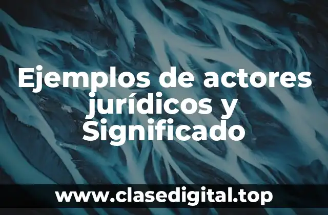 Ejemplos de actores jurídicos
