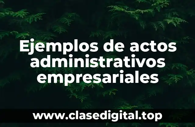 Ejemplos de actos administrativos empresariales