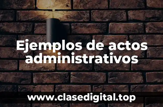Ejemplos de actos administrativos