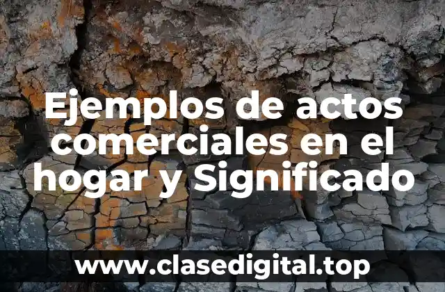 Ejemplos de actos comerciales en el hogar