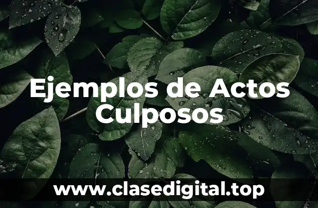 Ejemplos de Actos Culposos