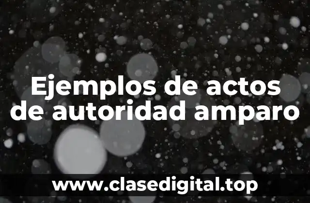 Ejemplos de actos de autoridad amparo