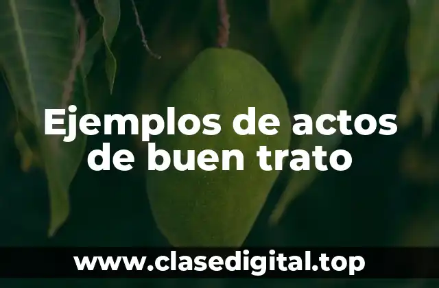 Ejemplos de actos de buen trato