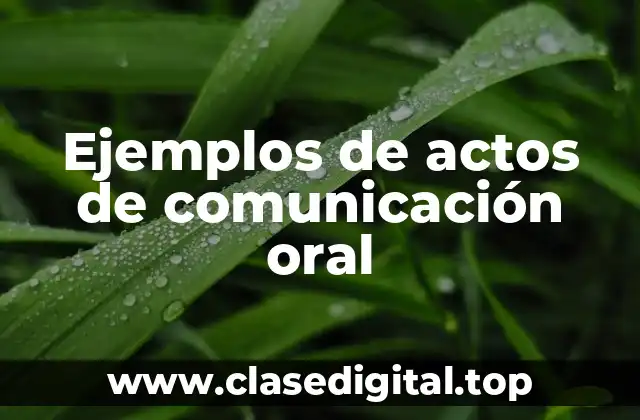 Ejemplos de actos de comunicación oral