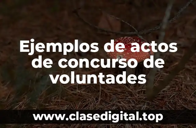 Ejemplos de actos de concurso de voluntades