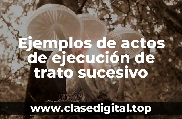 Ejemplos de actos de ejecución de trato sucesivo