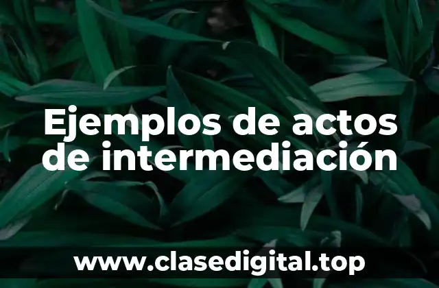 Ejemplos de actos de intermediación