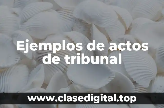 Ejemplos de actos de tribunal