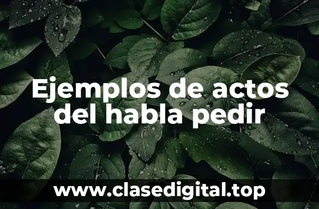 Ejemplos de actos del habla pedir