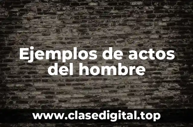 Ejemplos de actos del hombre