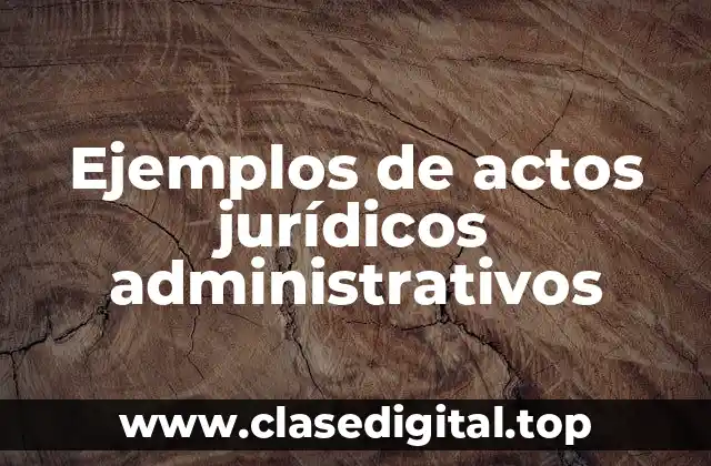 Ejemplos de actos jurídicos administrativos
