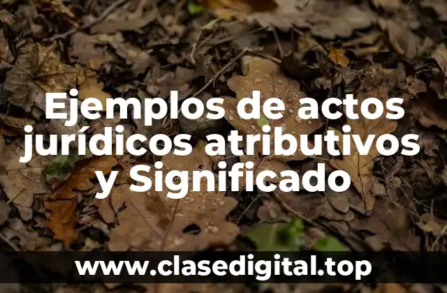 Ejemplos de actos jurídicos atributivos