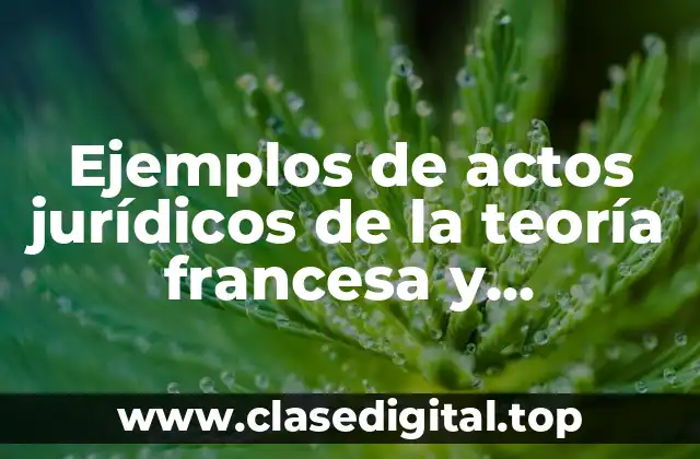 Ejemplos de actos jurídicos de la teoría francesa