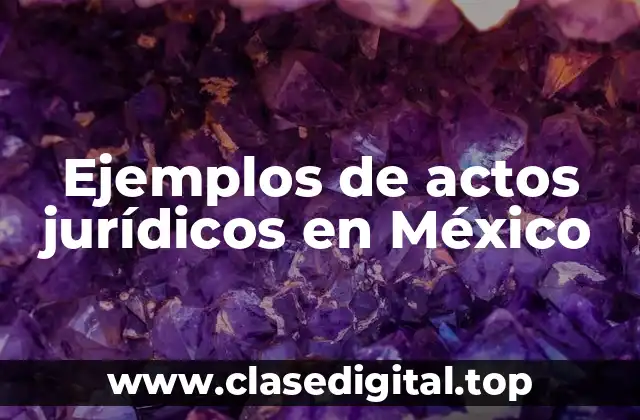 Ejemplos de actos jurídicos en México