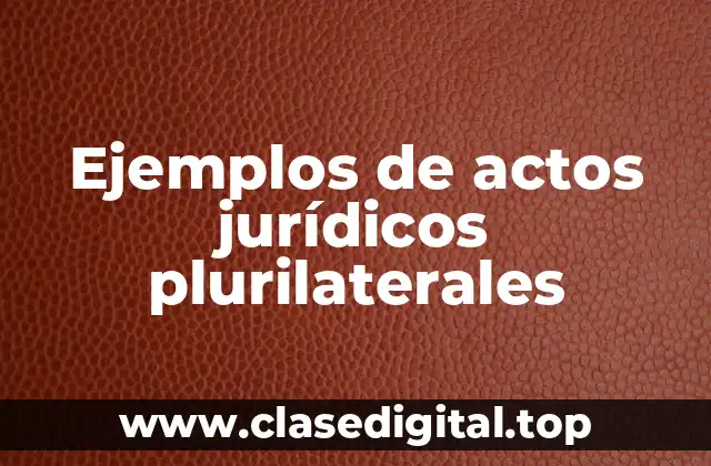 Ejemplos de actos jurídicos plurilaterales