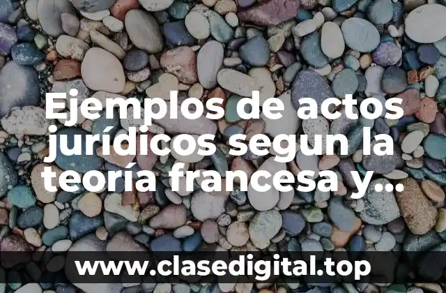 Ejemplos de actos jurídicos segun la teoría francesa y Significado