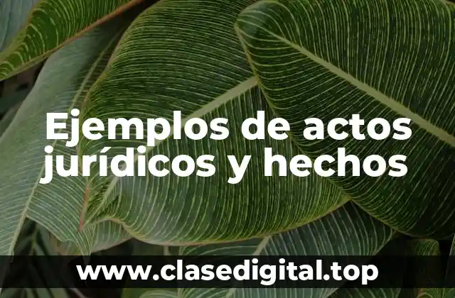 Ejemplos de actos jurídicos y hechos
