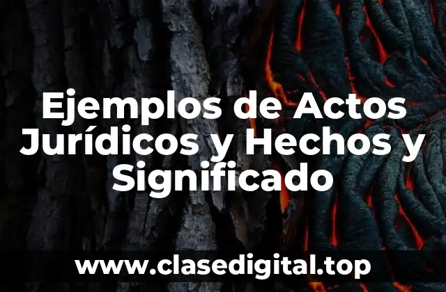 Ejemplos de Actos Jurídicos y Hechos y Significado