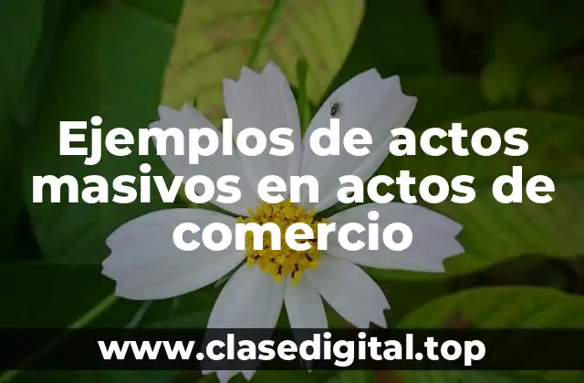 Ejemplos de actos masivos en actos de comercio