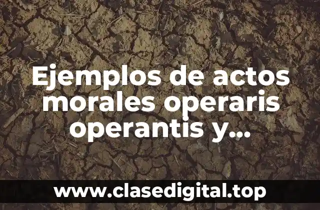 Ejemplos de actos morales operaris operantis y Significado