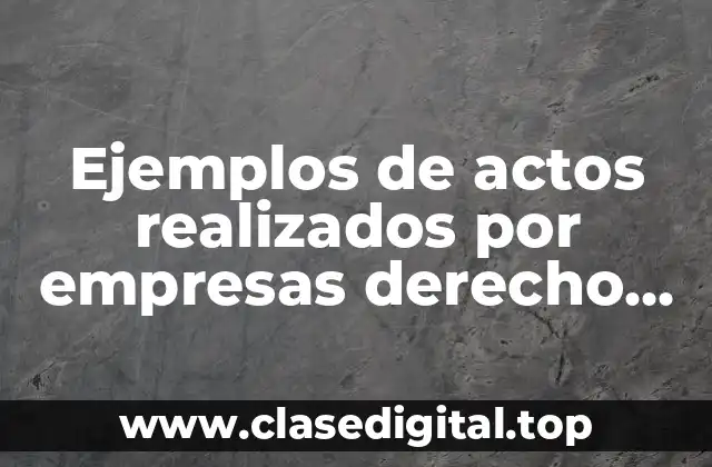 Ejemplos de actos realizados por empresas derecho procesal mercantil