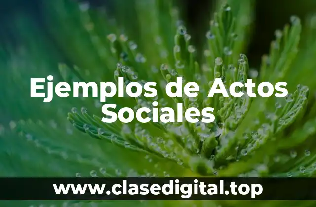 Ejemplos de Actos Sociales