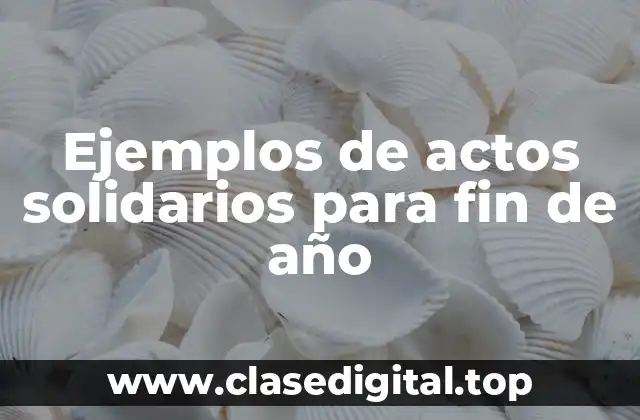 Ejemplos de actos solidarios para fin de año