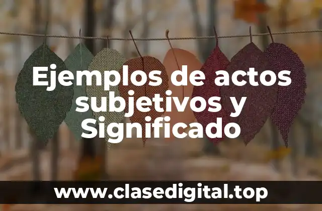 Ejemplos de actos subjetivos y Significado