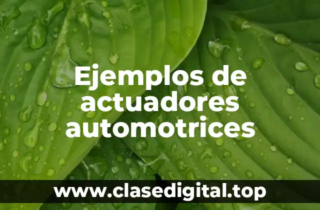 Ejemplos de actuadores automotrices